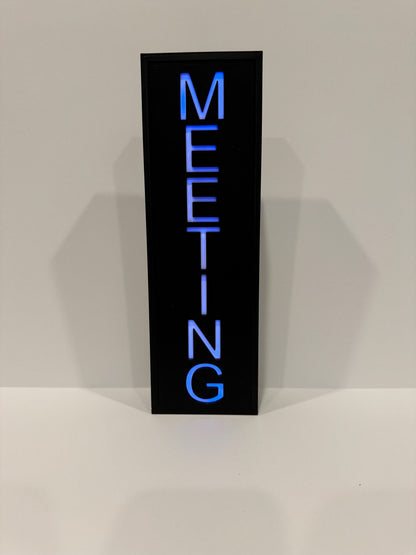 Battery Wireless Light Up Sign RGB w/ Remote Meeting / Busy / Personalized