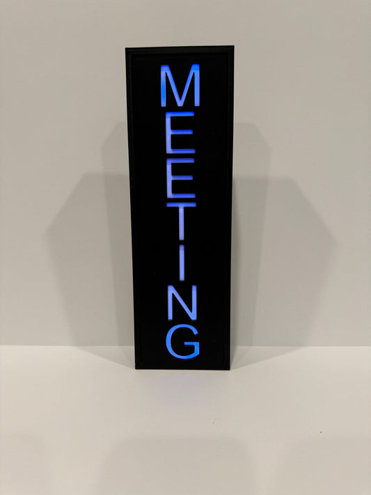 Battery Wireless Light Up Sign RGB w/ Remote Meeting / Busy / Personalized