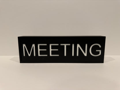 Battery Wireless Light Up Sign RGB w/ Remote Meeting / Busy / Personalized