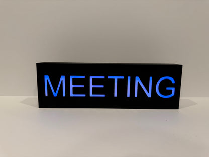 Battery Wireless Light Up Sign RGB w/ Remote Meeting / Busy / Personalized